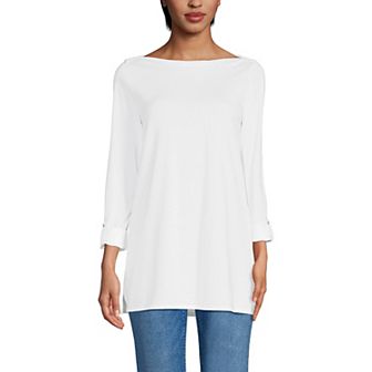 Women's Lands' End Adjustable 3/4 Sleeve Boatneck Tunic