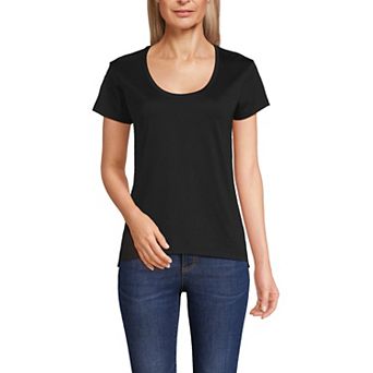 Women's Lands' End Short Sleeve Scoop Neck T-Shirt