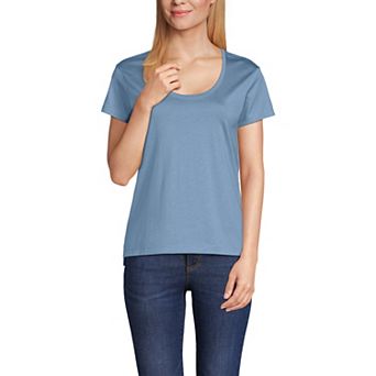 Women's Lands' End Short Sleeve Scoop Neck T-Shirt
