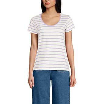 Women's Lands' End Short Sleeve Scoop Neck T-Shirt