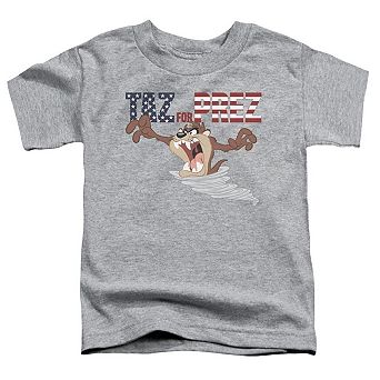 Looney Tunes Taz For Prez 3 Short Sleeve Toddler T-Shirt