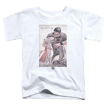 Superman Mans Best Friend Short Sleeve Toddler T-Shirt