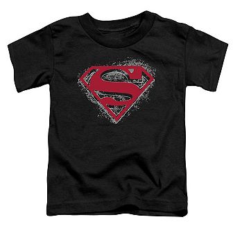 Superman Hardcore Noir Shield Short Sleeve Toddler T-Shirt
