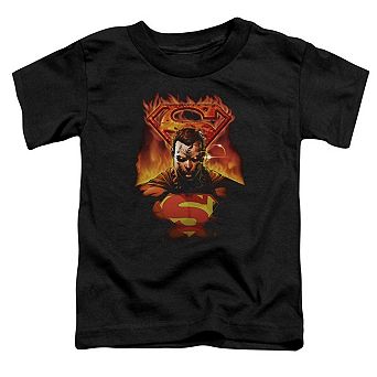 Superman Man On Fire Short Sleeve Toddler T-Shirt