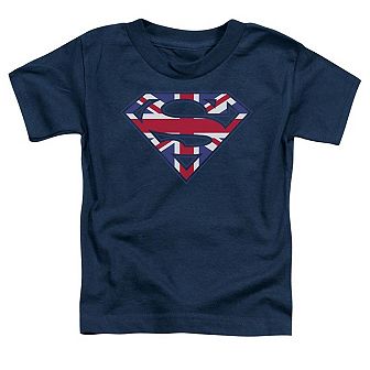 Superman Great Britian Shield Short Sleeve Toddler T-Shirt