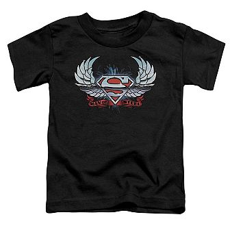 Superman Chrome Wings Shield Short Sleeve Toddler T-Shirt