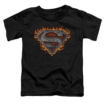 Superman Iron Fire Shield Short Sleeve Toddler T-Shirt