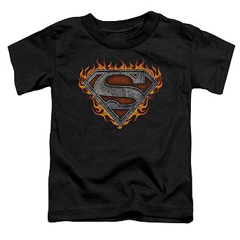 Superman Iron Fire Shield Short Sleeve Toddler T-Shirt