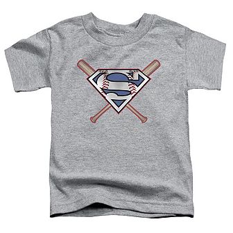 Superman Crossed Bats Short Sleeve Toddler T-Shirt
