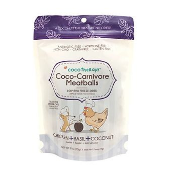 CocoTherapy Coco-Carnivore Meatballs Dog Treats, Chicken + Basil + Coconut