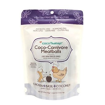 CocoTherapy Coco-Carnivore Meatballs Dog Treats, Chicken + Basil + Coconut