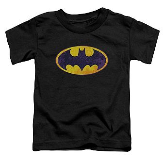 Batman Bm Neon Distress Logo Short Sleeve Toddler T-Shirt