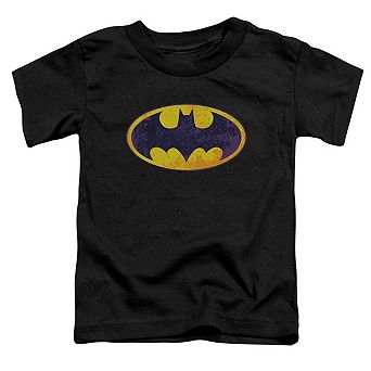 Batman Bm Neon Distress Logo Short Sleeve Toddler T-Shirt