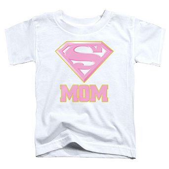 Superman Super Mom Pink Short Sleeve Toddler T-Shirt