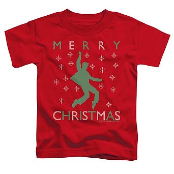 Elvis Dancing Ugly Christmas Short Sleeve Toddler Tee