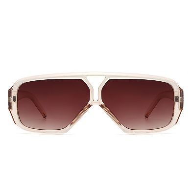 Retro Oversized Square Double Bridge Fashion Sunglasses