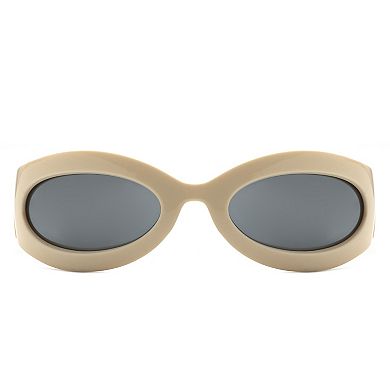 Retro Oval Wrap Around Round Sunglasses