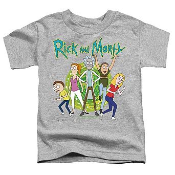 Rick And Morty Family Fights Together Short Sleeve Toddler T-Shirt