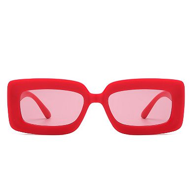 Rectangle Square Flat Lens Tinted Sunglasses