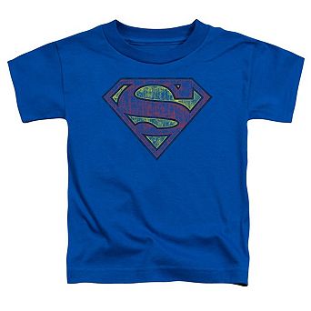 Superman Tattered Shield Short Sleeve Toddler T-Shirt