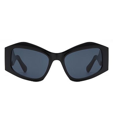 Oversized Square Irregular Wavy Temple Sunglasses