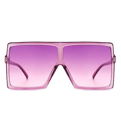 Oversized Flat Top Square Tinted Women's Sunglasses