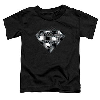 Superman Checkerboard Short Sleeve Toddler T-Shirt