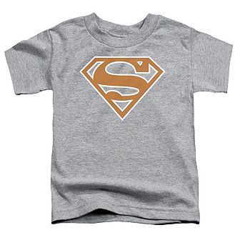 Superman Burnt Orange&white Shield Short Sleeve Toddler T-Shirt