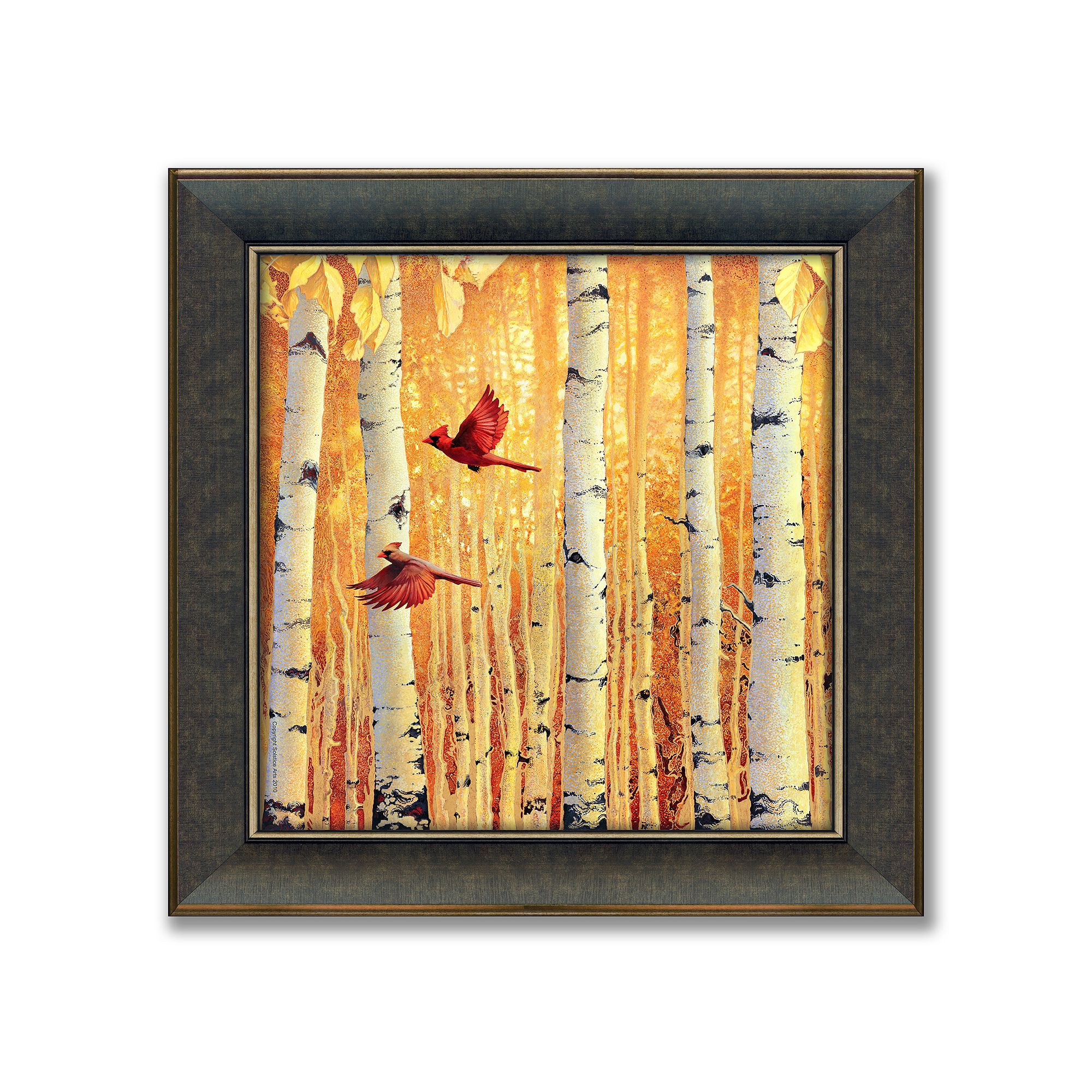 Cardinals 14 x 14 Framed Canvas Art, Multicolor