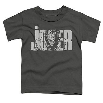 Batman Joker Text On Gray Short Sleeve Toddler T-Shirt