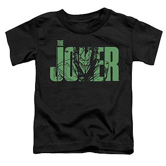 Batman Joker Text On Black Short Sleeve Toddler T-Shirt