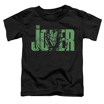 Batman Joker Text On Black Short Sleeve Toddler T-Shirt