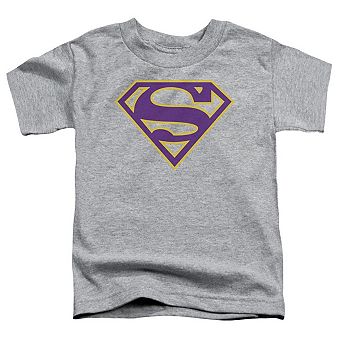 Superman Purple & Gold Shield Short Sleeve Toddler T-Shirt