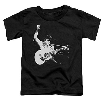 Elvis Presley Black And White Guitarman Short Sleeve Toddler Tee