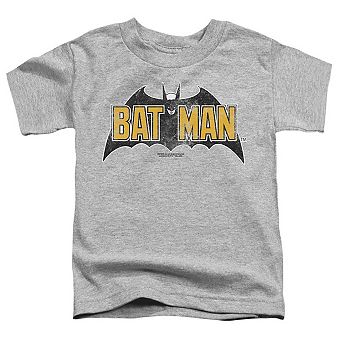 Batman Vintage Bat Logo On Gray Short Sleeve Toddler T-Shirt