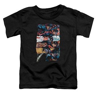 Superman Torn Collage Short Sleeve Toddler T-Shirt