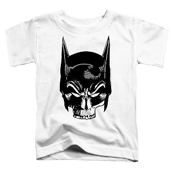 Batman Skull On White Short Sleeve Toddler T-Shirt
