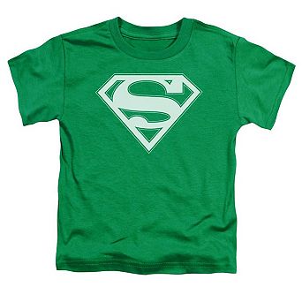 Superman Green & White Shield Short Sleeve Toddler T-Shirt