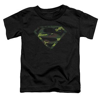 Superman Distressed Camo Shield Short Sleeve Toddler T-Shirt