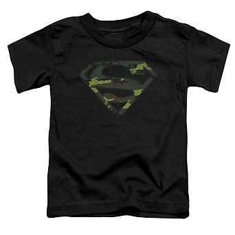 Superman Distressed Camo Shield Short Sleeve Toddler T-Shirt