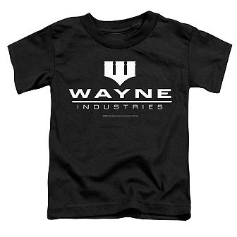Batman Wayne Logo On Black Short Sleeve Toddler T-Shirt