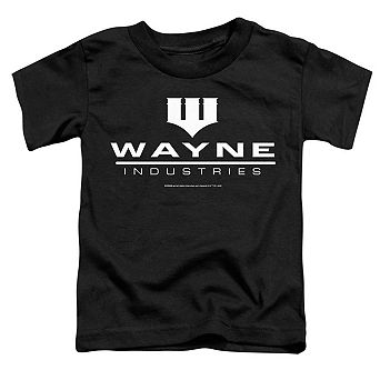 Batman Wayne Logo On Black Short Sleeve Toddler T-Shirt