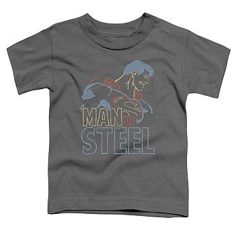 Superman Colored Lines Short Sleeve Toddler T-Shirt