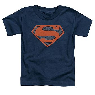 Superman Vintage Shield Collage Short Sleeve Toddler T-Shirt