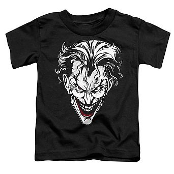 Batman Joker Red On Black Short Sleeve Toddler T-Shirt