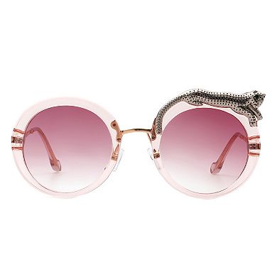 Oversized Round Leopard Design Women's Sunglasses