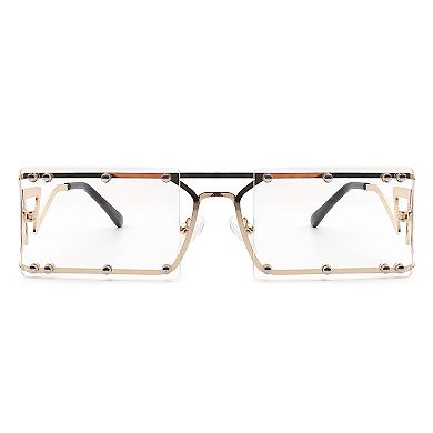 Retro Rectangle Flat Top Tinted Women's Sunglasses