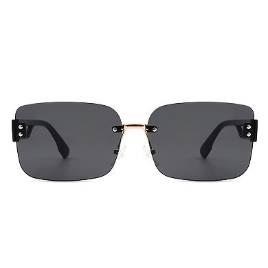 Classic Retro Tinted Rimless Square Sunglasses