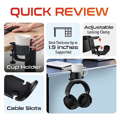 Delton H22 Desk Cup Holder & Headphone Stand (DHSCH22)