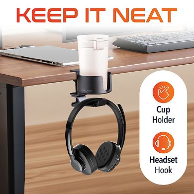 Delton H22 Desk Cup Holder & Headphone Stand (DHSCH22)